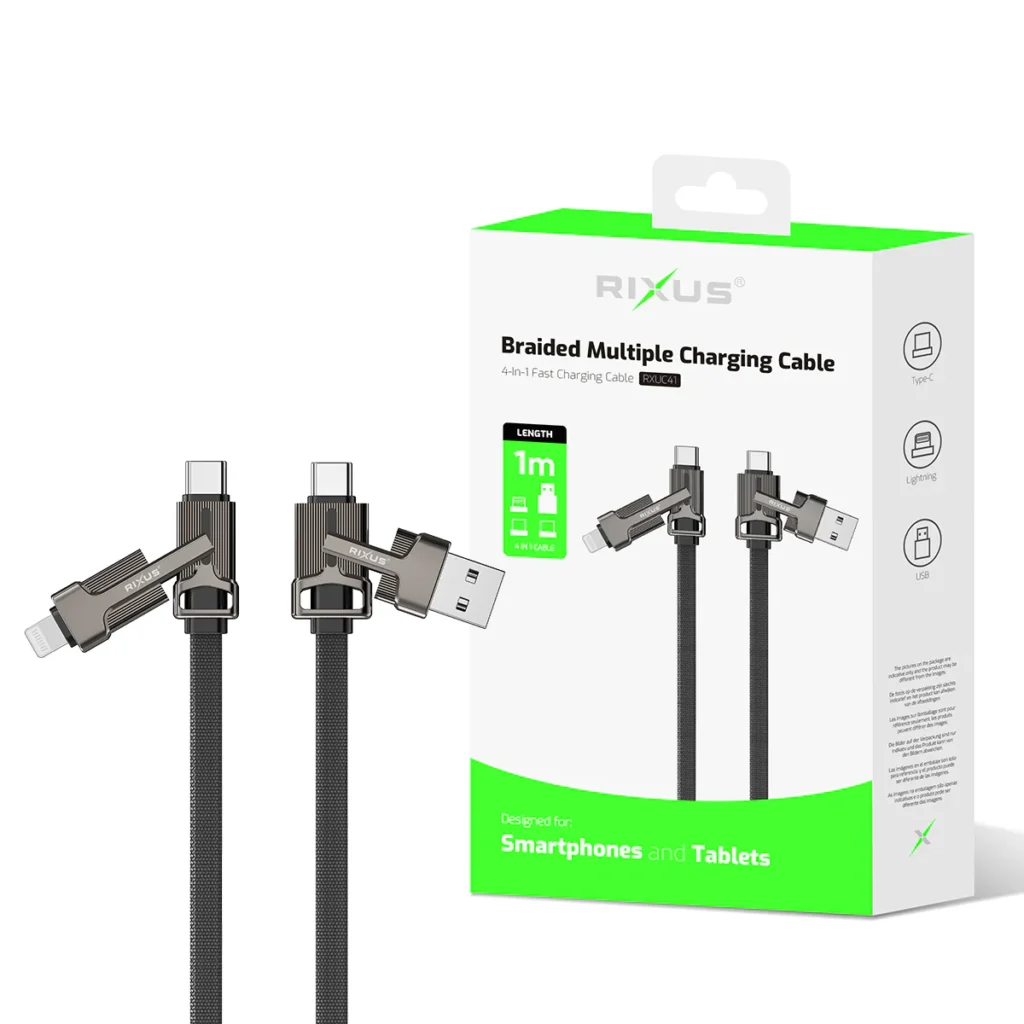 Flat flätad multikabel 1m